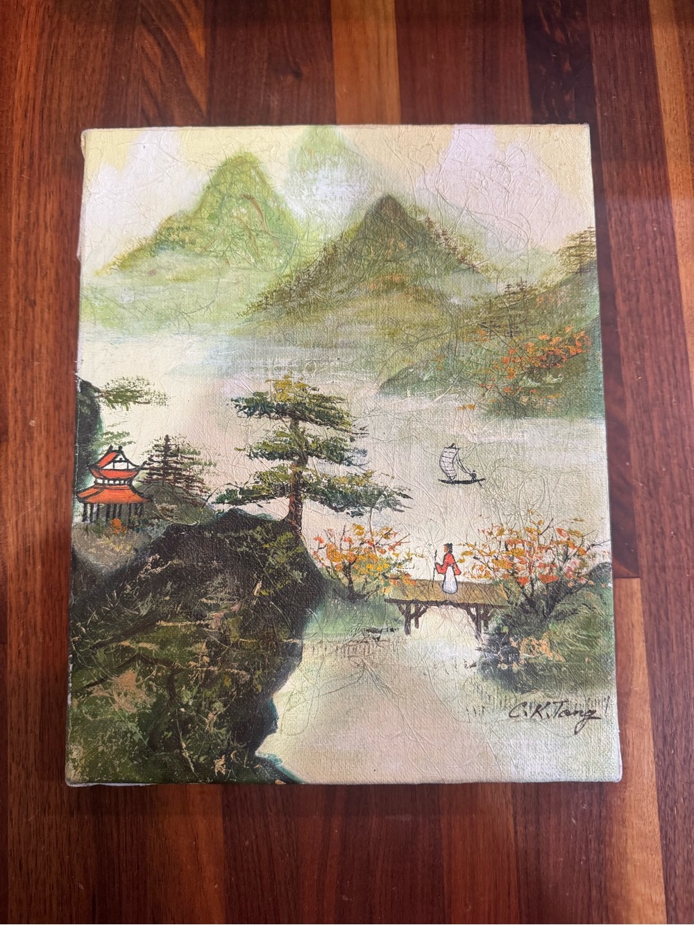 C.K. Tang oil painting Chinese art  8”x10”